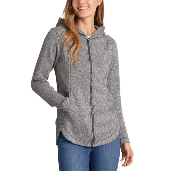 Eddie Bauer Tops - EDDIE BAUER Women Full Zip Hooded Jacket--Gray